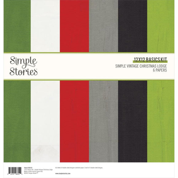 Scrapbooking  Simple Stories Basics Double-Sided Paper Pack 12