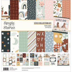 Scrapbooking  Simple Stories Collection Kit 12"X12" Boho Baby kit
