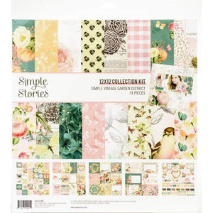 Scrapbooking  Simple Stories Collection Kit 12"X12" Simple Vintage Garden District kit