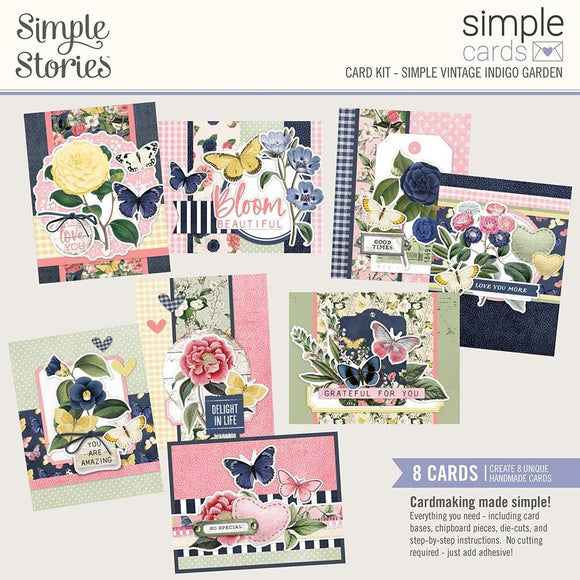 Scrapbooking  Simple Stories Simple Cards Card Kit Simple Vintage Indigo Garden kit