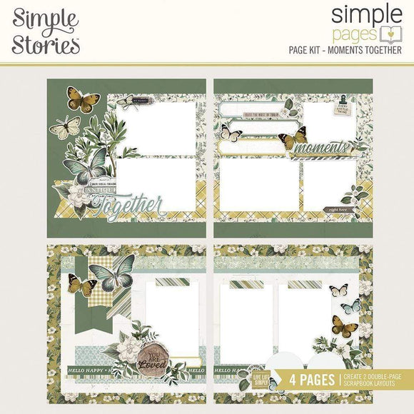 Scrapbooking  Simple Stories Simple Pages Page Kit Moments Together, Weathered Garden kit