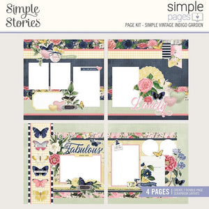 Scrapbooking  Simple Stories Simple Pages Page Kit Simple Vintage Indigo Garden kit