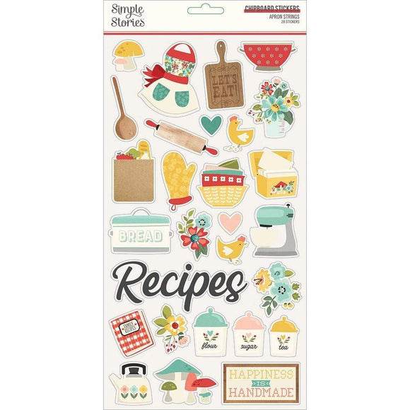 Scrapbooking  Apron Strings Chipboard Stickers 6