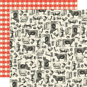 Scrapbooking  Apron Strings Double-Sided Cardstock 12"X12" - Farm to Table Paper 12"x12"