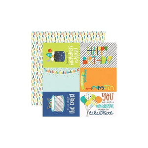Scrapbooking  Birthday Blast Double-Sided Cardstock 12"X12"- 4x6 Elements Paper 12"x12"