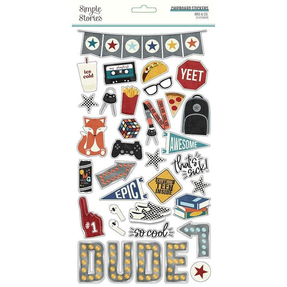 Scrapbooking  Bro & Co. Chipboard Stickers 6