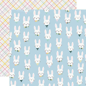 Scrapbooking  Bunnies & Blooms Double-Sided Cardstock 12"X12" Bunny Love Paper 12"x12"