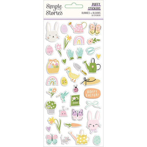 Scrapbooking  Bunnies & Blooms Puffy Stickers 38/Pkg Paper 12"x12"