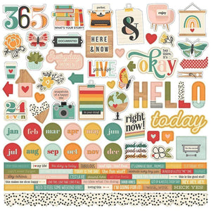 Scrapbooking  Hello Today Cardstock Stickers 12"X12" Combo Paper 12"x12"