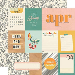 Scrapbooking  Hello Today Double-Sided Cardstock 12"X12" - April Paper 12"x12"