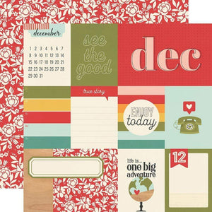 Scrapbooking  Hello Today Double-Sided Cardstock 12"X12" - December Paper 12"x12"