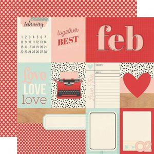 Scrapbooking  Hello Today Double-Sided Cardstock 12"X12" - February Paper 12"x12"