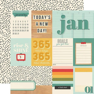 Scrapbooking  Hello Today Double-Sided Cardstock 12"X12" - January Paper 12"x12"