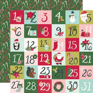 Scrapbooking  Holly Days Double-Sided Cardstock 12"X12" - 2x2 Elements Paper 12"x12"