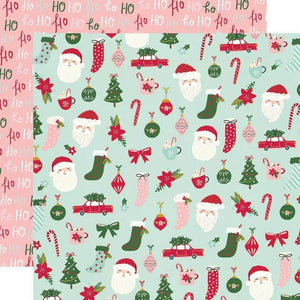 Scrapbooking  Holly Days Double-Sided Cardstock 12"X12" - Hey Santa Paper 12"x12"