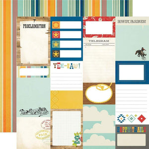 Scrapbooking  Howdy! Double-Sided Cardstock 12"X12" - Journal Elements Paper 12"x12"