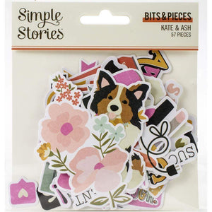 Scrapbooking  Kate & Ash Bits & Pieces Die-Cuts 57/Pkg Paper 12"x12"