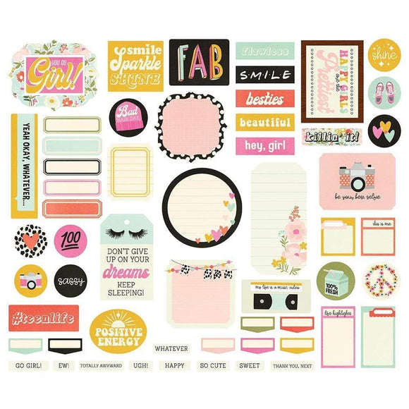 Scrapbooking  Kate & Ash Bits & Pieces Die-Cuts 57/Pkg Journal Paper 12