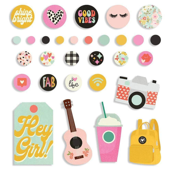Scrapbooking  Kate & Ash Decorative Brads 30/Pkg Paper 12