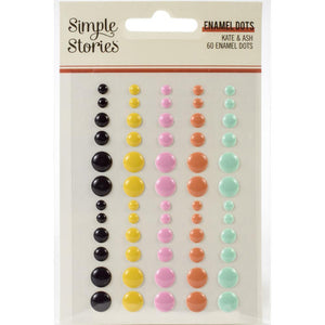 Scrapbooking  ** In Transit ** Kate & Ash Enamel Dots 60pk Paper 12"x12"