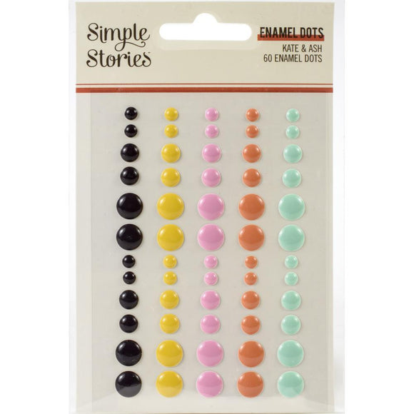 Scrapbooking  ** In Transit ** Kate & Ash Enamel Dots 60pk Paper 12