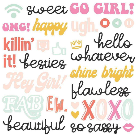 Scrapbooking  Kate & Ash Foam Stickers 62/Pkg Paper 12