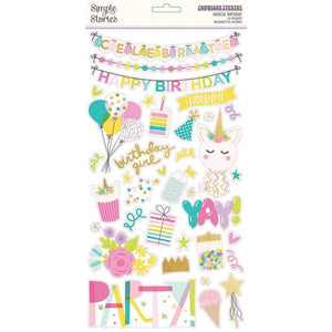 Scrapbooking  Magical Birthday Chipboard Stickers 6"X12" Paper 12"x12"