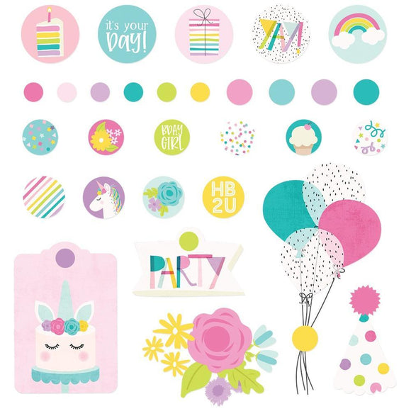 Scrapbooking  Magical Birthday Decorative Brads 30/Pkg Paper 12