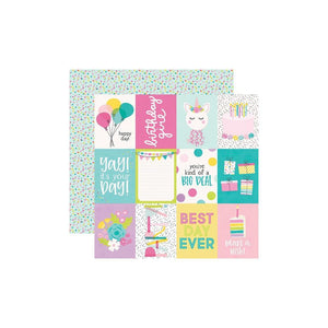 Scrapbooking  Magical Birthday Double-Sided Cardstock 12"X12" - 3x4 Elements Paper 12"x12"