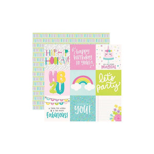 Scrapbooking  Magical Birthday Double-Sided Cardstock 12"X12" - 4x4 Elements Paper 12"x12"