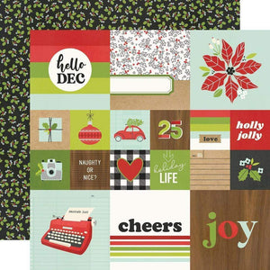 Scrapbooking  Make It Merry Double-Sided Cardstock 12"X12" - 2x2/4x4 Elements Paper 12"x12"