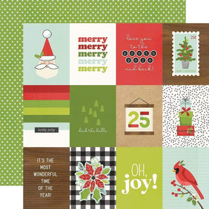 Scrapbooking  Make It Merry Double-Sided Cardstock 12"X12" - 3x4 Elements Paper 12"x12"