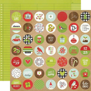 Scrapbooking  Make It Merry Double-Sided Cardstock 12"X12" - Merry Merry Merry Paper 12"x12"