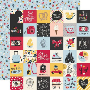 Scrapbooking  Say Cheese Main Street Double-Sided Cardstock 12"X12" - 2"x2" Elements Paper 12"x12"
