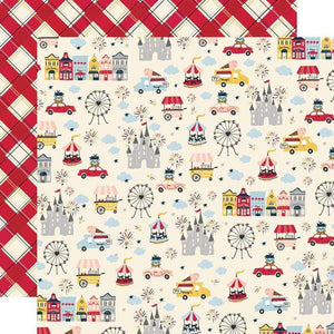 Scrapbooking  Say Cheese Main Street Double-Sided Cardstock 12"X12" - Go See Ride Paper 12"x12"