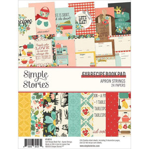 Scrapbooking  Simple Stories Apron Strings Double-Sided Paper Pad 6"X8" 24/Pkg  Recipe Book Paper 12"x12"