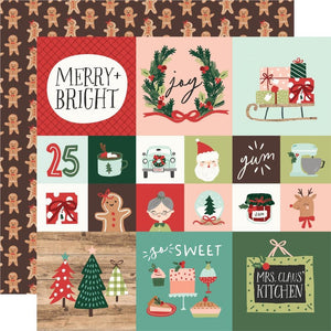 Scrapbooking  Simple Stories Baking Spirits Bright Double-Sided Cardstock 12"X12" - 2x2/4x4 Elements Paper 12"x12"