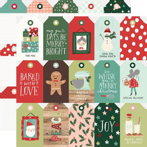 Scrapbooking  Simple Stories Baking Spirits Bright Double-Sided Cardstock 12"X12" - Tags Paper 12"x12"