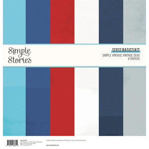 Scrapbooking  Simple Stories Basics Double-Sided Paper Pack 12"X12" 6/Pkg Simple Vintage Vintage Seas Paper 12"x12"