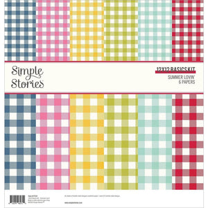 Scrapbooking  Simple Stories Basics Double-Sided Paper Pack 12"X12" 6/Pkg Summer Lovin' Paper 12"x12"