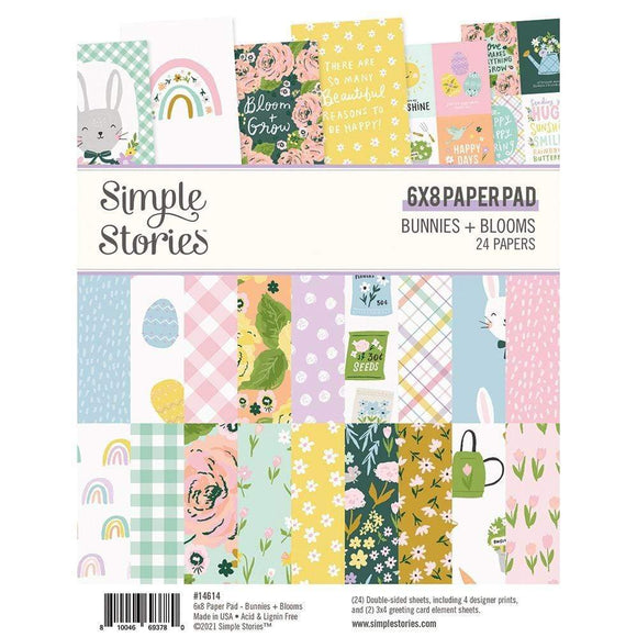 Scrapbooking  Simple Stories Bunnies & Blooms Double-Sided Paper Pad 6