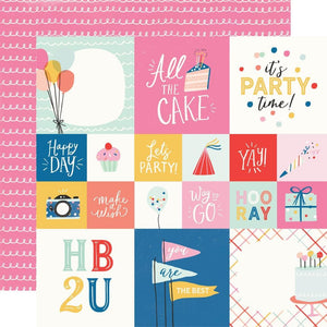 Scrapbooking  Simple Stories Celebrate! Double-Sided Cardstock 12"X12" - 2x2/4x4 Elements Paper 12"x12"
