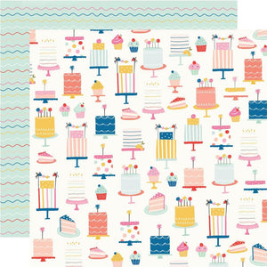 Scrapbooking  Simple Stories Celebrate! Double-Sided Cardstock 12"X12" - All the Cake Paper 12"x12"