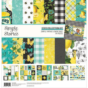 Scrapbooking  Simple Stories Collection Kit 12"X12" Simple Vintage Lemon Twist Paper 12"x12"