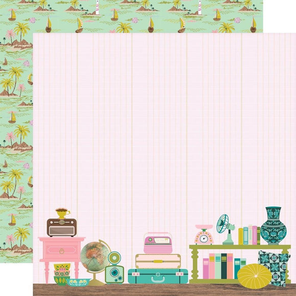 Scrapbooking  Simple Stories Flea Market Double-Sided Cardstock 12