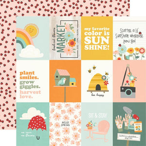 Scrapbooking  Simple Stories Full Bloom Double-Sided Cardstock 12"X12" - 3x4 Elements Paper 12"x12"