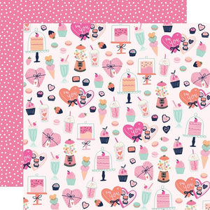 Scrapbooking  Simple Stories Happy Hearts Double-Sided Cardstock 12"X12" - Sweet On You paper 12'X12"