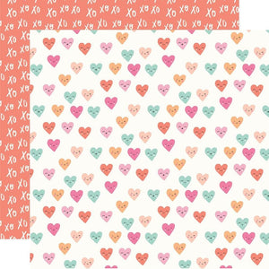 Scrapbooking  Simple Stories Happy Hearts Double-Sided Cardstock 12"X12" - Wink Wink paper 12'X12"