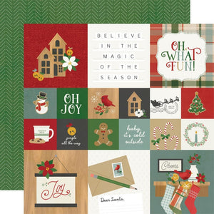 Scrapbooking  Simple Stories Hearth & Holiday Double-Sided Cardstock 12"X12" - 2x2/4x4 Elements Paper 12"x12"