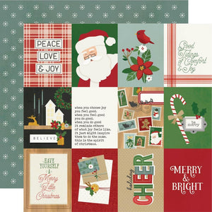 Scrapbooking  Simple Stories Hearth & Holiday Double-Sided Cardstock 12"X12" - 3x4 Elements Paper 12"x12"